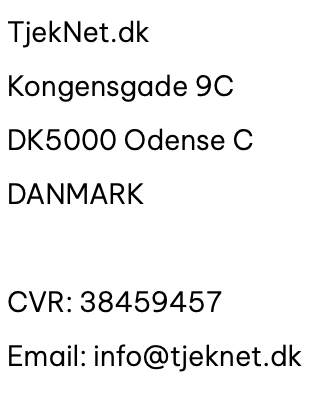 TjekNet kontakt info